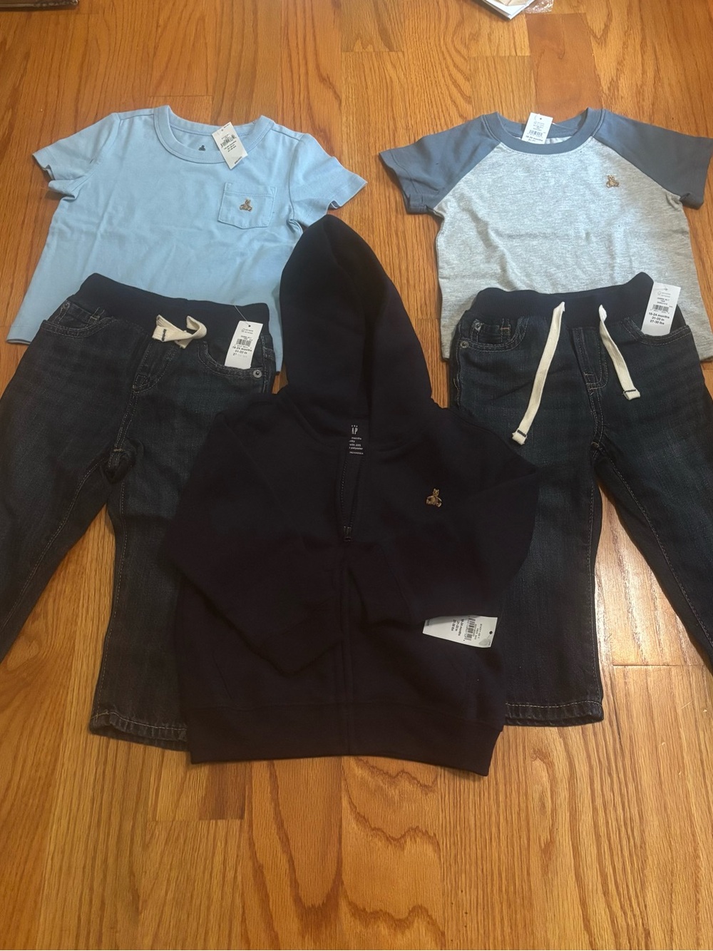 Baby Gap NWOT 18-24 months! 2 T-shirts, one navy hoodie and 2 jeans! SFPF! Cute!